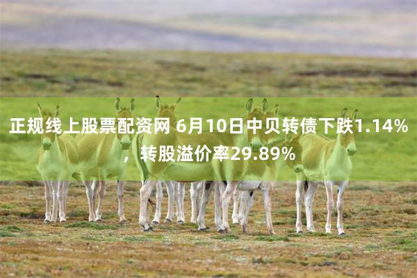正规线上股票配资网 6月10日中贝转债下跌1.14%，转股溢价率29.89%