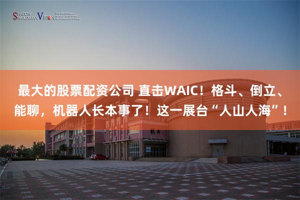 最大的股票配资公司 直击WAIC！格斗、倒立、能聊，机器人长本事了！这一展台“人山人海”！