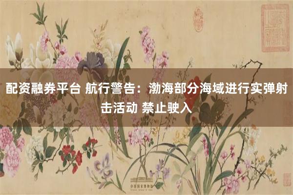 配资融券平台 航行警告：渤海部分海域进行实弹射击活动 禁止驶入